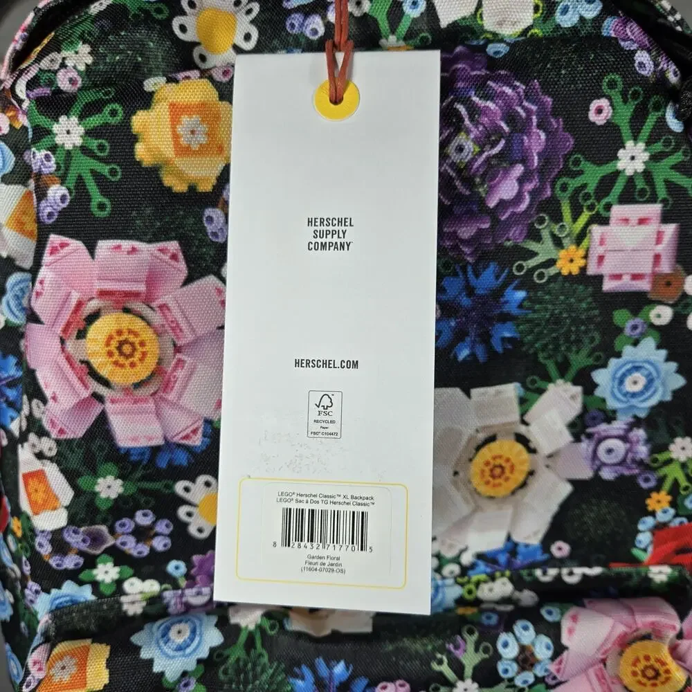 Herschel x LEGO Classic XL Backpack 30L Garden Floral Laptop Bag 16